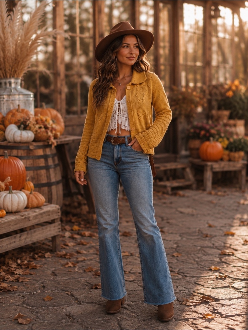 Boutique Mustard Knit Cardigan Boho Fall Travel Layering Sweater Small
